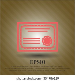Certificate vector icon or symbol