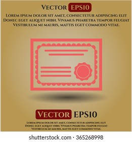 Certificate vector icon or symbol