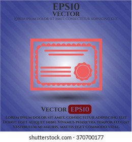 Certificate vector icon or symbol