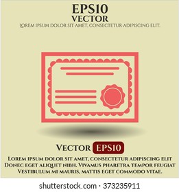Certificate vector icon or symbol