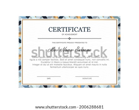 Certificate vector illustration.  Certificate vector card.  Course Completion Certificate vector 