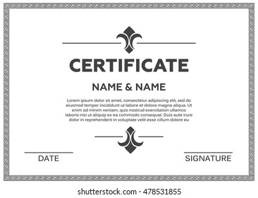 Certificate vector illustration mockup template print vintage