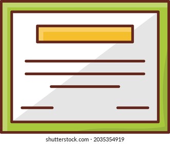certificate Vector illustration on a transparent background. Premium quality symbols. Vector Line Flat color  icon for concept and graphic design.