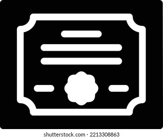 ilustración vectorial de certificado en un fondo transparente. Símbolos de calidad superior. Iconos vectoriales de glifos para diseño de conceptos y gráficos.