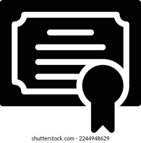 ilustración vectorial de certificado en un fondo transparente. Símbolos de calidad superior. Iconos vectoriales de glifos para diseño de conceptos y gráficos. 
