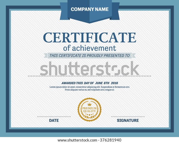 Certificate Vector Illustrator Template Design Stock Vector (Royalty ...