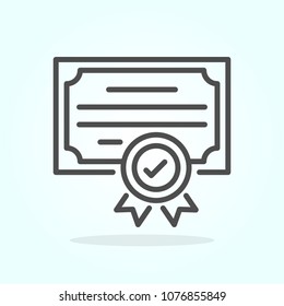 Certificate vector line icon