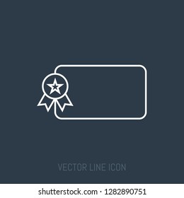 Certificate Vector Line Icon.