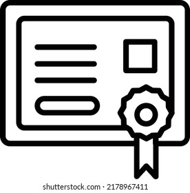Diseño de iconos de línea de vector de certificado