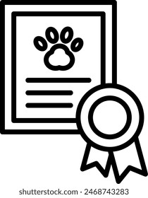 Certificate Vector Line Icon Design