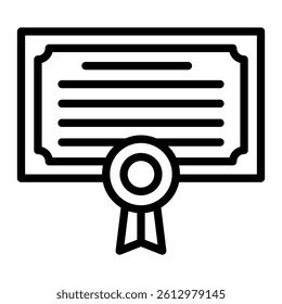 Certificate Vector Line icon Design