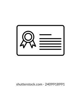 Ilustración de iconos de la línea del vector de certificado.