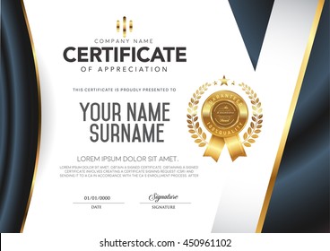 Certificate vector luxury template, Certificate premium of gold detailed. 