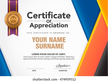 Certificate vector luxury template, Certificate premium of gold detailed. Diploma template.