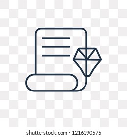 Certificate vector outline icon isolated on transparent background, high quality linear Certificate transparency concept can be used web and mobile
