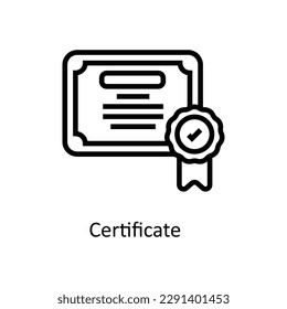 Certificate  Vector   outline Icons. Simple stock illustration stock