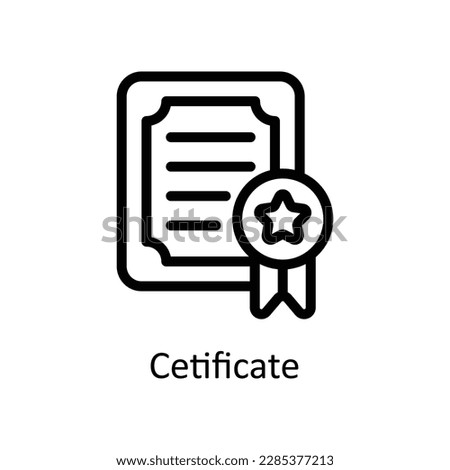 certificate Vector    outline Icons. Simple stock illustration stock