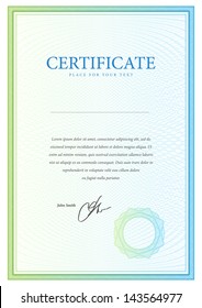 Certificate. Vector Pattern That Is Used In Currency And Diplomas