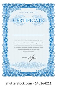Certificate. Vector pattern that is used in currency and diplomas