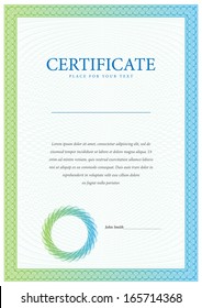 Certificate. Vector pattern that is used in currency and diplomas