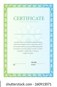 Certificate. Vector pattern that is used in currency and diplomas