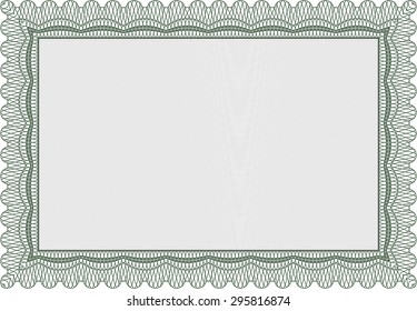 Certificate. Vector pattern that is used in currency and diplomas.With great quality guilloche pattern. Modern design. 