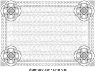 Certificate. Vector pattern that is used in currency and diplomas