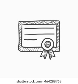 Certificate vector sketch icon isolated on background. Hand drawn Certificate icon. Certificate sketch icon for infographic, website or app.