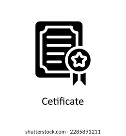 certificate Vector    solid Icons. Simple stock illustration stock