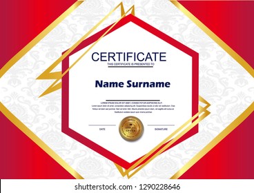 
Certificate vector template design. Diploma design graduation, award, success. - Vector 