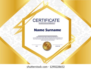 
Certificate vector template design. Diploma design graduation, award, success. - Vector 