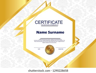
Certificate vector template design. Diploma design graduation, award, success. - Vector 