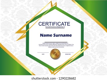 
Certificate vector template design. Diploma design graduation, award, success. - Vector 