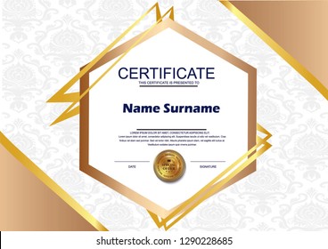 
Certificate vector template design. Diploma design graduation, award, success. - Vector 