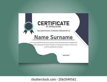 Vektorgrafik-Vorlagendesign zertifizieren. Diploma Design Graduierung, Auszeichnung, Wertschätzung.