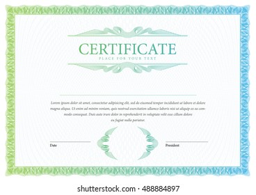 Certificate Vector Template Diplomas Currency Award Stock Vector ...