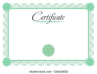 Certificate. Vector template diplomas, currency. Size A4,  297 x 210 mm