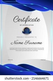 Certificate vector template with modern corporate or education design concept. Diploma certificate, award recognition premium design