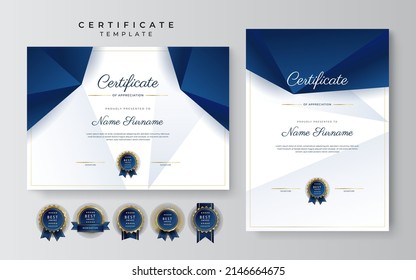 Certificate vector template with modern corporate or education design concept. Diploma certificate, award recognition premium design