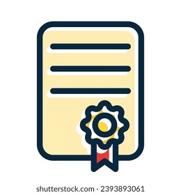 Certificate Vector Thick Line Filled Dark Colors Icons For Personal And Commercial Use.
