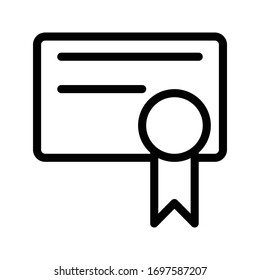 certificate vector thin line icon 