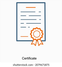 Certificate or Verification Icon Concept
