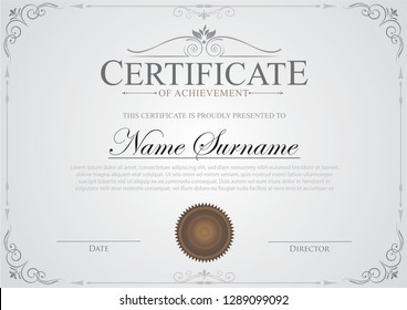 Certificate vintage template