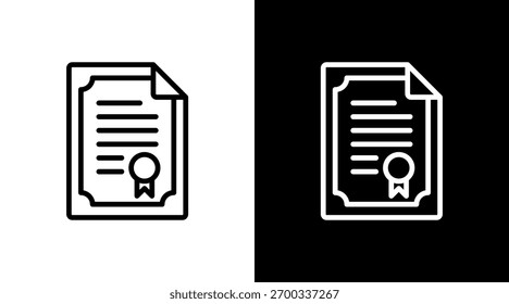 Certificate White Icon Set Design