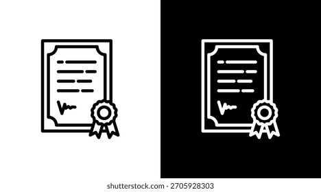 Certificado de diseño de conjunto de iconos blancos