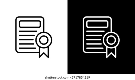 Certificado de diseño de conjunto de iconos blancos