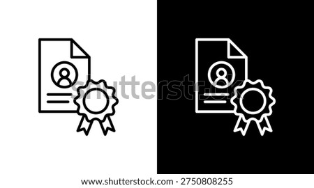 Certificate White Icon Set Design
