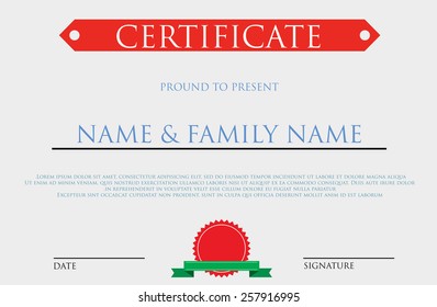 Certificated diploma of completion 