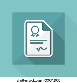 Certificated document - Vector icon