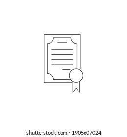 icono certificado, icono de signo certificado aislado, ilustración vectorial